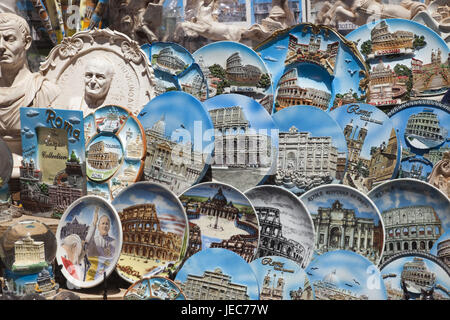 Italy, Rome, souvenir state, sales of plates, Stock Photo