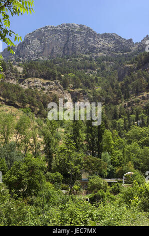 Spain, Andalusia, Sierra de Cazorla, view at the mountain range, Stock Photo