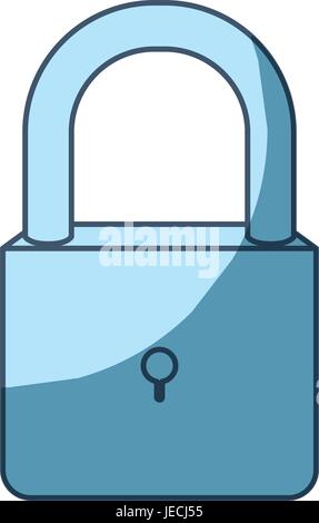 blue shading silhouette of padlock icon Stock Vector