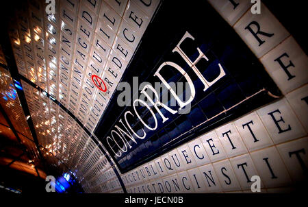 PARIS METRO - PARIS FRANCE -  METRO CONCORDE - CONCORDE METRO - PARIS METRO STATION © Frédéric BEAUMONT Stock Photo