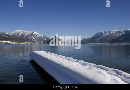 Austria, salt chamber property, Wolfgang's lake, winter, Stock Photo