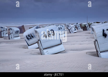 Main beach, island Spiekeroog, the East Frisians, East Friesland, Friesland, Lower Saxony, the North Sea, North Sea island, North Sea coast, Lower Saxon Wadden Sea National Park, North Germany, Germany, Europe, Stock Photo