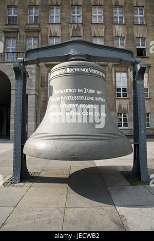 Germany, Bochum, North Rhine-Westphalia, Willy's Brandt square, bell for world exhibition, Stock Photo