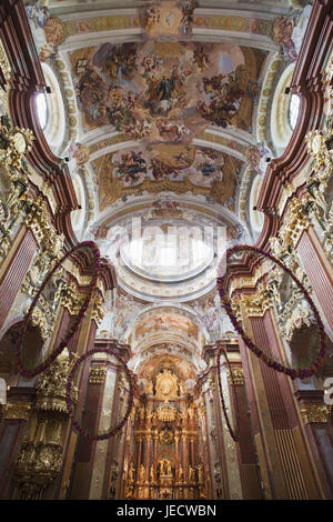 Austria, Wachau, pen Milking, inside, ceiling fresco of the collegiate church, Stock Photo