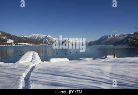 Austria, salt chamber property, Wolfgang's lake, winter, Stock Photo