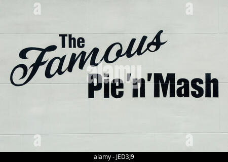 The famous Pie and Mash sign on the Black Bull Hotel, Moffat, Dumfries and Galloway, Scotland Stock Photo