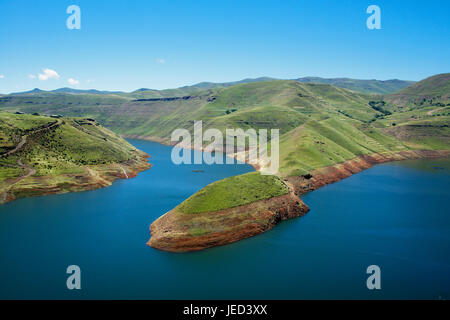 Panoramic view Katse Dam reservoir Lesotho Southern Africa Stock Photo