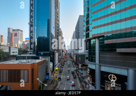 Canton Road, Hong Kong - April 4, 2017 : Canton road is a tourist attraction in Hong Kong. Peoples shopping, dinning and sightseeing around here. Stock Photo
