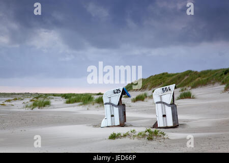 Main beach, island Spiekeroog, the East Frisians, East Friesland, Friesland, Lower Saxony, the North Sea, North Sea island, North Sea coast, Lower Saxon Wadden Sea National Park, North Germany, Germany, Europe, Stock Photo