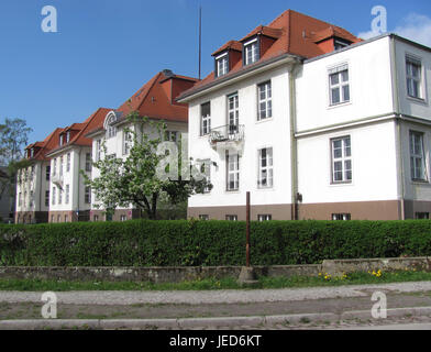 Beautiful white two-story houses Stock Photo