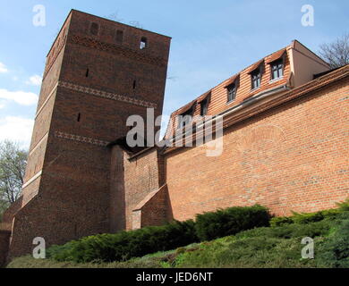 City walls and Leaning Tower in Torun Stock Photo