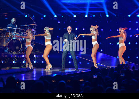 MIAMI, FL - JUNE 23: Pitbull performs live onstage at AmericanAirlines Arena on June 23, 2017 in Miami, Florida. Credit: MPI10 / MediaPunch Stock Photo