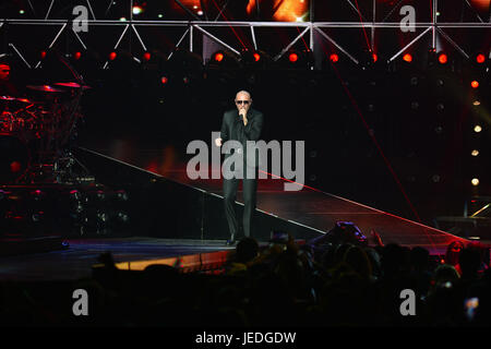 MIAMI, FL - JUNE 23: Pitbull performs live onstage at AmericanAirlines Arena on June 23, 2017 in Miami, Florida. Credit: MPI10 / MediaPunch Stock Photo