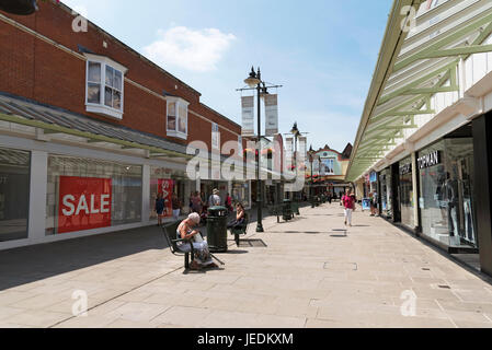 The Old George Mall a shopping precinct in Salisbury Wiltshire England UK. June 2017 Stock Photo