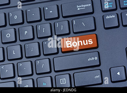 Bonus on computer keyboard button Stock Photo