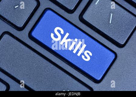 Skills word on computer keyboard button Stock Photo