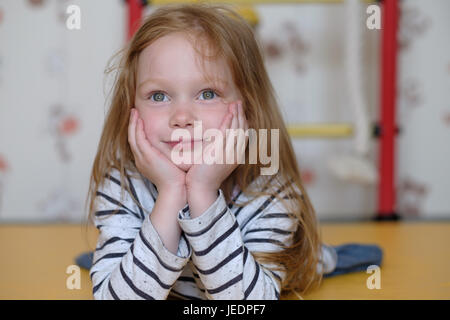 Portrait of caucasian small girl Stock Photo