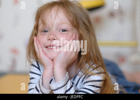 Portrait of caucasian small girl Stock Photo