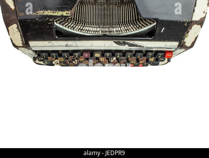 old and rusty dirty typewriter. viewed from the top. They displayed all keyboard keys Stock Photo