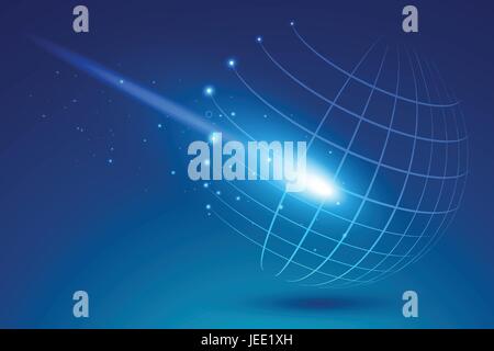 technological Point and curve constructed the sphere wireframe,abstract illustration. Stock Vector