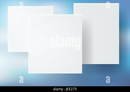 Abstract blue bokeh Background with white square,vector Stock Vector