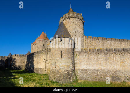View of Carcassonne. Fortified town in the Aude department. Region of Occitanie. France. Stock Photo