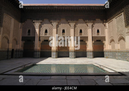 Theological college, Medersa' Ali ben of Youssef', Marrakech, Morocco, Africa, Stock Photo