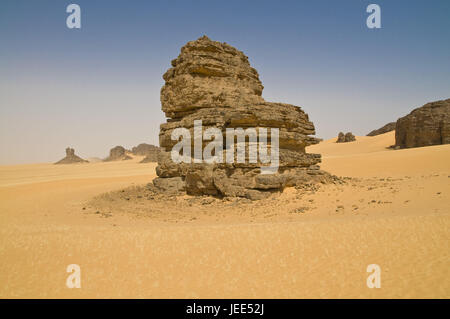 Bile formations in the desert, Tin Ghas, Algeria, Africa, Stock Photo