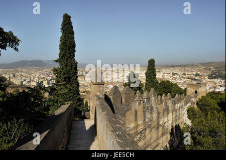 Spain, Malaga, Castillo de Gibralfaro, Stock Photo