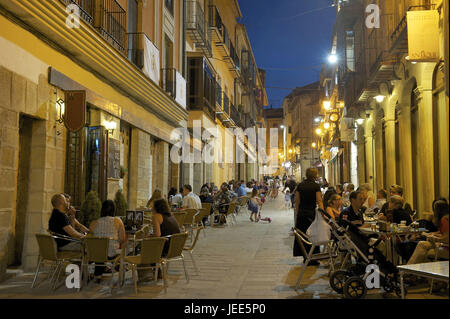 Spain, Andalusia, Ubeda, to call Real at night, people in street cafes, Stock Photo