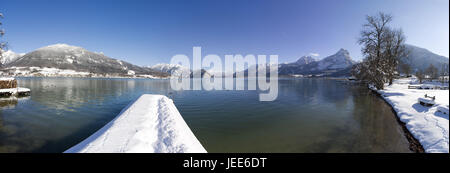 Austria, salt chamber property, Wolfgang's lake, winter, Stock Photo