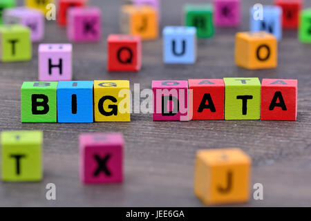 The words Big Data on wooden table Stock Photo