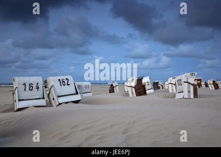 Main beach, island Spiekeroog, the East Frisians, East Friesland, Friesland, Lower Saxony, the North Sea, North Sea island, North Sea coast, Lower Saxon Wadden Sea National Park, North Germany, Germany, Europe, Stock Photo