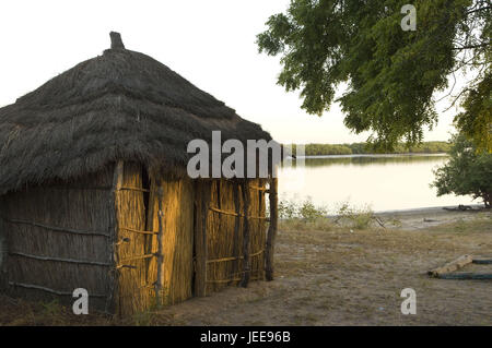 Evening light, village Sipo, steelworks, river, Saloum delta, Senegal, Stock Photo