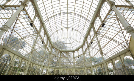 Interior view of crystal palace in Madrid, Spain. Stock Photo