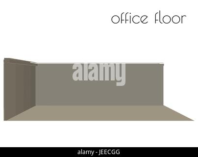 EPS 10 vector illustration of office floor silhouette on white background Stock Vector
