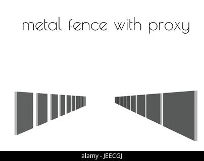 EPS 10 vector illustration of metal fence silhouette on white background Stock Vector