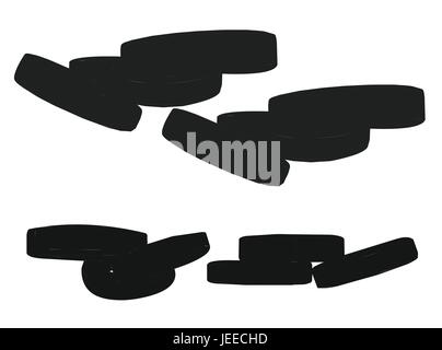 EPS 10 vector illustration of  tires silhouette on white background Stock Vector