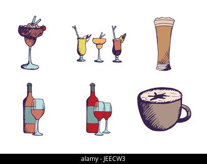 Vector set of beverages Stock Vector