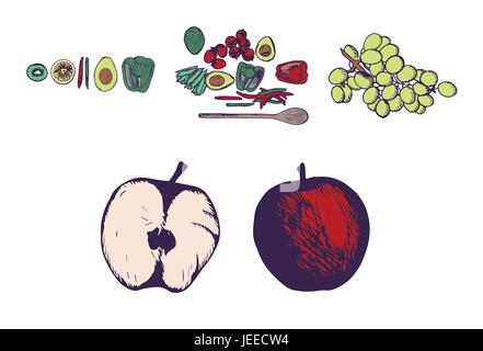 Set of fruits Healthy food Vector Stock Vector Image & Art - Alamy