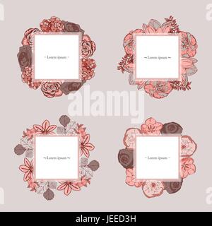 Greeting card with text and floral design Stock Vector