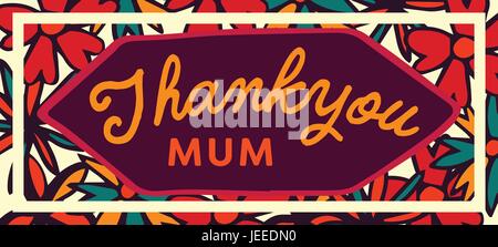 Mothers day card with thank you mum message Stock Vector