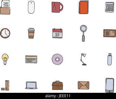 Vector icons set of office Stock Vector