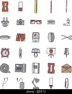Vector icons set of office Stock Vector