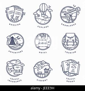 Vector icon set of travel Stock Vector
