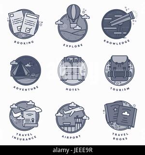 Vector icon set of travel Stock Vector
