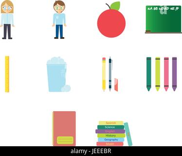 Vector of set of school icon Stock Vector