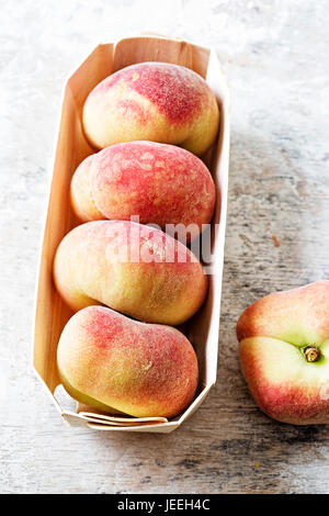 Saturn doughnut flat peaches Stock Photo