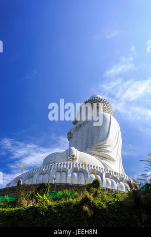 Side View of Phra Puttamingmongkol Akenakkiri Buddha Statue in Chalong, Phuket, Thailand Stock Photo