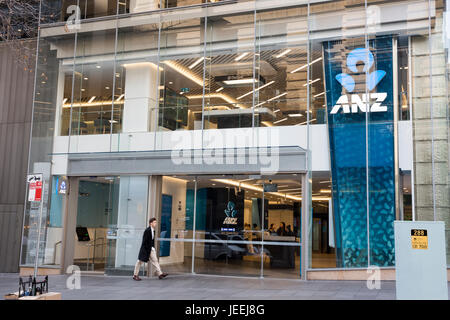 Branch of ANZ bank in Sydney martin place, NSW, Australia. ANZ is one of the big 4 australian banks. Stock Photo